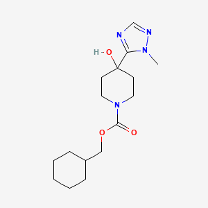 molecular formula C16H26N4O3 B7273239 Cyclohexylmethyl 4-hydroxy-4-(2-methyl-1,2,4-triazol-3-yl)piperidine-1-carboxylate 