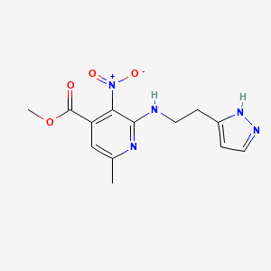 molecular formula C13H15N5O4 B7273456 methyl 6-methyl-3-nitro-2-[2-(1H-pyrazol-5-yl)ethylamino]pyridine-4-carboxylate 