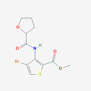 molecular formula C11H12BrNO4S B7273727 Methyl 4-bromo-3-(oxolane-2-carbonylamino)thiophene-2-carboxylate 