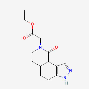 molecular formula C14H21N3O3 B7273938 ethyl 2-[methyl-(5-methyl-4,5,6,7-tetrahydro-1H-indazole-4-carbonyl)amino]acetate 