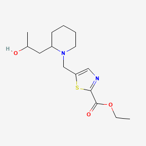 molecular formula C15H24N2O3S B7273953 Ethyl 5-[[2-(2-hydroxypropyl)piperidin-1-yl]methyl]-1,3-thiazole-2-carboxylate 