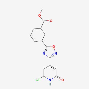 molecular formula C15H16ClN3O4 B7275471 methyl 3-[3-(2-chloro-6-oxo-1H-pyridin-4-yl)-1,2,4-oxadiazol-5-yl]cyclohexane-1-carboxylate 