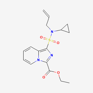 molecular formula C16H19N3O4S B7275569 Ethyl 1-[cyclopropyl(prop-2-enyl)sulfamoyl]imidazo[1,5-a]pyridine-3-carboxylate 