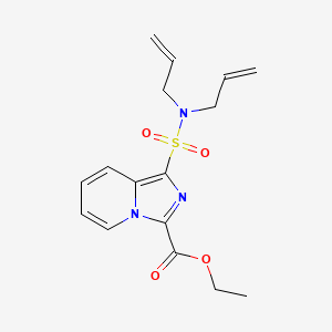 molecular formula C16H19N3O4S B7275576 Ethyl 1-[bis(prop-2-enyl)sulfamoyl]imidazo[1,5-a]pyridine-3-carboxylate 