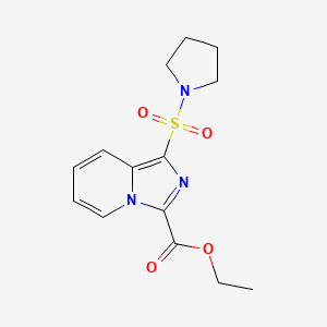 molecular formula C14H17N3O4S B7275584 Ethyl 1-pyrrolidin-1-ylsulfonylimidazo[1,5-a]pyridine-3-carboxylate 