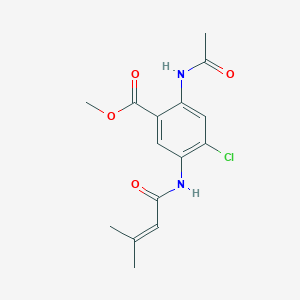 molecular formula C15H17ClN2O4 B7276221 Methyl 2-acetamido-4-chloro-5-(3-methylbut-2-enoylamino)benzoate 