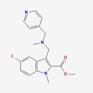 molecular formula C19H20FN3O2 B7276230 Methyl 5-fluoro-1-methyl-3-[[methyl(pyridin-4-ylmethyl)amino]methyl]indole-2-carboxylate 