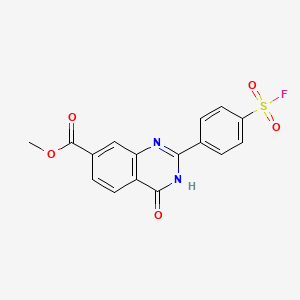 molecular formula C16H11FN2O5S B7276372 methyl 2-(4-fluorosulfonylphenyl)-4-oxo-3H-quinazoline-7-carboxylate 