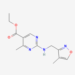 molecular formula C13H16N4O3 B7276458 Ethyl 4-methyl-2-[(4-methyl-1,2-oxazol-3-yl)methylamino]pyrimidine-5-carboxylate 