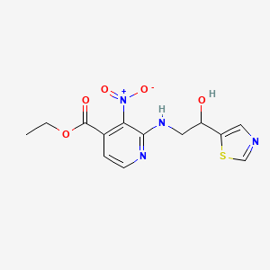 molecular formula C13H14N4O5S B7276474 Ethyl 2-[[2-hydroxy-2-(1,3-thiazol-5-yl)ethyl]amino]-3-nitropyridine-4-carboxylate 