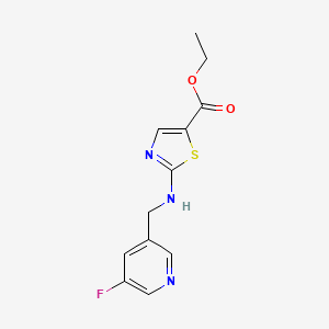 molecular formula C12H12FN3O2S B7276635 Ethyl 2-[(5-fluoropyridin-3-yl)methylamino]-1,3-thiazole-5-carboxylate 