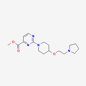 molecular formula C17H26N4O3 B7276761 Methyl 2-[4-(2-pyrrolidin-1-ylethoxy)piperidin-1-yl]pyrimidine-4-carboxylate 