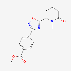 molecular formula C16H17N3O4 B7276811 Methyl 4-[5-(1-methyl-6-oxopiperidin-2-yl)-1,2,4-oxadiazol-3-yl]benzoate 