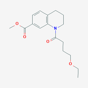 molecular formula C17H23NO4 B7276904 methyl 1-(4-ethoxybutanoyl)-3,4-dihydro-2H-quinoline-7-carboxylate 