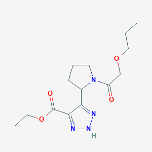 molecular formula C14H22N4O4 B7277122 ethyl 5-[1-(2-propoxyacetyl)pyrrolidin-2-yl]-2H-triazole-4-carboxylate 