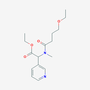 molecular formula C16H24N2O4 B7277208 Ethyl 2-[4-ethoxybutanoyl(methyl)amino]-2-pyridin-3-ylacetate 