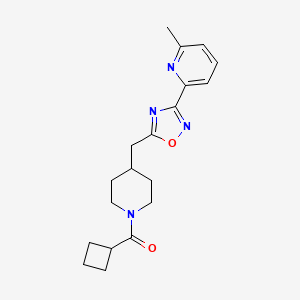 molecular formula C19H24N4O2 B7277228 Cyclobutyl-[4-[[3-(6-methylpyridin-2-yl)-1,2,4-oxadiazol-5-yl]methyl]piperidin-1-yl]methanone 