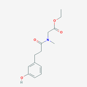 molecular formula C14H19NO4 B7277704 Ethyl 2-[3-(3-hydroxyphenyl)propanoyl-methylamino]acetate 