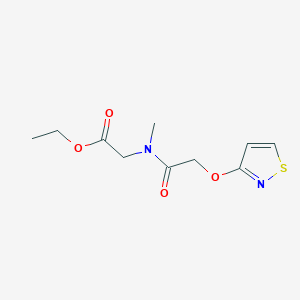 molecular formula C10H14N2O4S B7277819 Ethyl 2-[methyl-[2-(1,2-thiazol-3-yloxy)acetyl]amino]acetate 