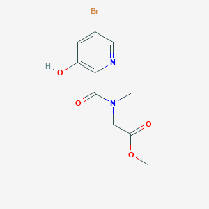 molecular formula C11H13BrN2O4 B7277970 Ethyl 2-[(5-bromo-3-hydroxypyridine-2-carbonyl)-methylamino]acetate 