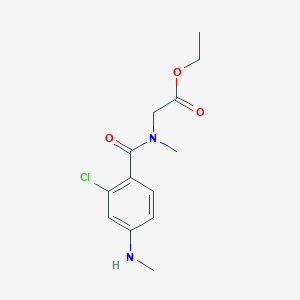 molecular formula C13H17ClN2O3 B7278010 Ethyl 2-[[2-chloro-4-(methylamino)benzoyl]-methylamino]acetate 