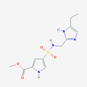 molecular formula C12H16N4O4S B7278115 methyl 4-[(5-ethyl-1H-imidazol-2-yl)methylsulfamoyl]-1H-pyrrole-2-carboxylate 