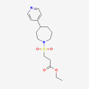 molecular formula C16H24N2O4S B7278128 Ethyl 3-(4-pyridin-4-ylazepan-1-yl)sulfonylpropanoate 