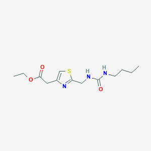 molecular formula C13H21N3O3S B7278204 Ethyl 2-[2-[(butylcarbamoylamino)methyl]-1,3-thiazol-4-yl]acetate 