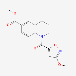 molecular formula C17H18N2O5 B7278707 methyl 1-(3-methoxy-1,2-oxazole-5-carbonyl)-8-methyl-3,4-dihydro-2H-quinoline-6-carboxylate 