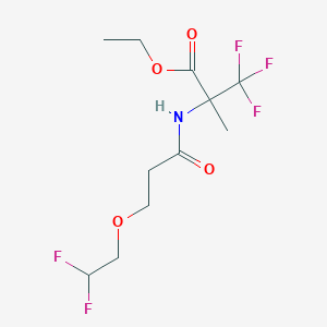 molecular formula C11H16F5NO4 B7278729 Ethyl 2-[3-(2,2-difluoroethoxy)propanoylamino]-3,3,3-trifluoro-2-methylpropanoate 