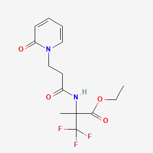 molecular formula C14H17F3N2O4 B7278737 Ethyl 3,3,3-trifluoro-2-methyl-2-[3-(2-oxopyridin-1-yl)propanoylamino]propanoate 