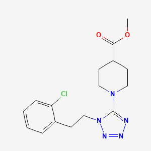 molecular formula C16H20ClN5O2 B7279360 Methyl 1-[1-[2-(2-chlorophenyl)ethyl]tetrazol-5-yl]piperidine-4-carboxylate 