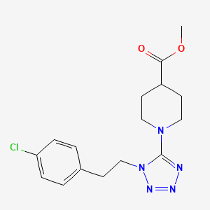 molecular formula C16H20ClN5O2 B7279372 Methyl 1-[1-[2-(4-chlorophenyl)ethyl]tetrazol-5-yl]piperidine-4-carboxylate 