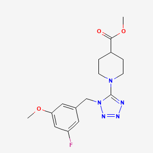 molecular formula C16H20FN5O3 B7279464 Methyl 1-[1-[(3-fluoro-5-methoxyphenyl)methyl]tetrazol-5-yl]piperidine-4-carboxylate 