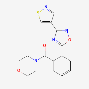 molecular formula C16H18N4O3S B7279736 Morpholin-4-yl-[6-[3-(1,2-thiazol-4-yl)-1,2,4-oxadiazol-5-yl]cyclohex-3-en-1-yl]methanone 