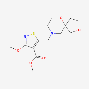 molecular formula C14H20N2O5S B7280482 Methyl 5-(2,6-dioxa-9-azaspiro[4.5]decan-9-ylmethyl)-3-methoxy-1,2-thiazole-4-carboxylate 