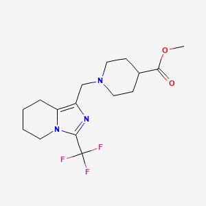 molecular formula C16H22F3N3O2 B7280512 Methyl 1-[[3-(trifluoromethyl)-5,6,7,8-tetrahydroimidazo[1,5-a]pyridin-1-yl]methyl]piperidine-4-carboxylate 