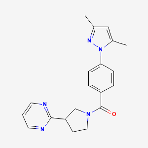 [4-(3,5-Dimethylpyrazol-1-yl)phenyl]-(3-pyrimidin-2-ylpyrrolidin-1-yl)methanone