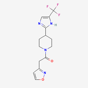 2-(1,2-oxazol-3-yl)-1-[4-[5-(trifluoromethyl)-1H-imidazol-2-yl]piperidin-1-yl]ethanone