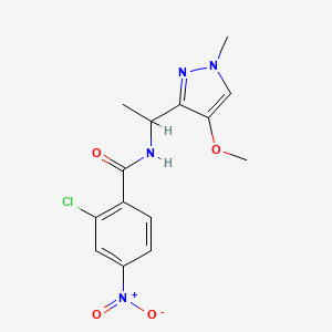 2-chloro-N-[1-(4-methoxy-1-methylpyrazol-3-yl)ethyl]-4-nitrobenzamide