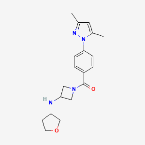 [4-(3,5-Dimethylpyrazol-1-yl)phenyl]-[3-(oxolan-3-ylamino)azetidin-1-yl]methanone