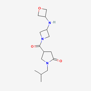 1-(2-Methylpropyl)-4-[3-(oxetan-3-ylamino)azetidine-1-carbonyl]pyrrolidin-2-one