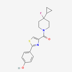 (4-Cyclopropyl-4-fluoropiperidin-1-yl)-[2-(4-hydroxyphenyl)-1,3-thiazol-4-yl]methanone