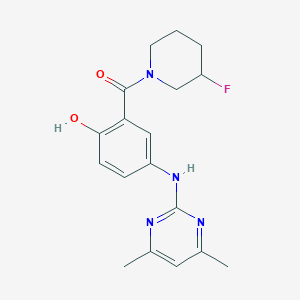 [5-[(4,6-Dimethylpyrimidin-2-yl)amino]-2-hydroxyphenyl]-(3-fluoropiperidin-1-yl)methanone