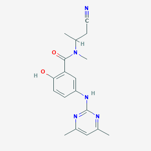 N-(1-cyanopropan-2-yl)-5-[(4,6-dimethylpyrimidin-2-yl)amino]-2-hydroxy-N-methylbenzamide