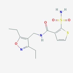 N-[(3,5-diethyl-1,2-oxazol-4-yl)methyl]-2-sulfamoylthiophene-3-carboxamide