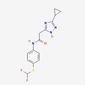 2-(3-cyclopropyl-1H-1,2,4-triazol-5-yl)-N-[4-(difluoromethylsulfanyl)phenyl]acetamide