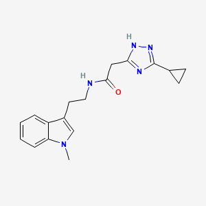 2-(3-cyclopropyl-1H-1,2,4-triazol-5-yl)-N-[2-(1-methylindol-3-yl)ethyl]acetamide