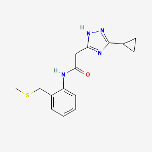 2-(3-cyclopropyl-1H-1,2,4-triazol-5-yl)-N-[2-(methylsulfanylmethyl)phenyl]acetamide