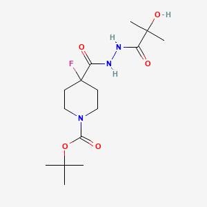 Tert-butyl 4-fluoro-4-[[(2-hydroxy-2-methylpropanoyl)amino]carbamoyl]piperidine-1-carboxylate